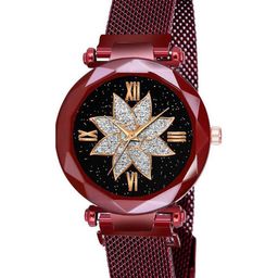 CSAMON Women Embellished Dial & Steel Straps Analogue Watch GR_379_Red_flower_Roman-image-87