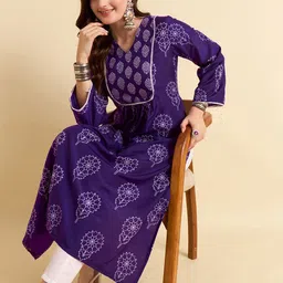 Anouk Rustic Floral Printed A-Line Kurta With Trouser image 3