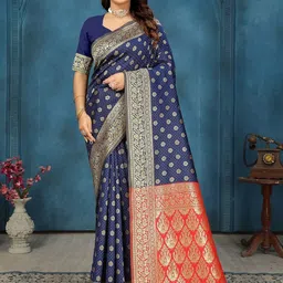MORDEN MUSE Woven Design Zari Banarasi Saree-picture-17