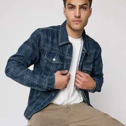 FREAKINS Men Checked Patchwork Jacket-picture-19