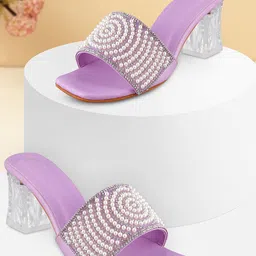 HUNYZA FOOTWEAR Women Embellished Synthetic Regular Party Block Mules-image-70
