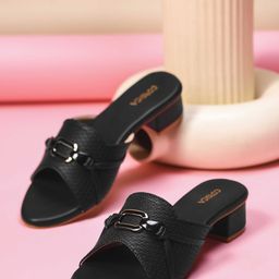 CORSICA Women Textured Block Sandals-83