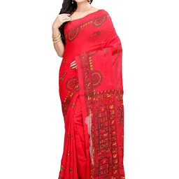 DipDiya Warli Printed Pure Cotton Saree-image-3