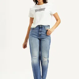 Levis Women Classic Straight Fit High-Rise Slash Knee Light Fade Coton Jeans-picture-25