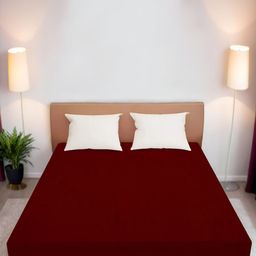 Wings Star Maroon Single Cotton Breathable Mattress Protector-image-16