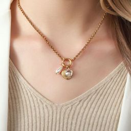 SALTY Stainless Steel Beaded Heart Shaped Necklace-image-24