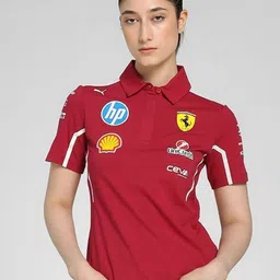 PUMA Motorsport Women Typography Polo Collar Applique T-shirt-picture-37