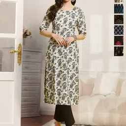 7Threads Selection Of 6 Floral Printed Round Neck Straight Kurta-image-60