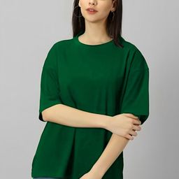 Parona Women Solid Round Neck Cotton T-shirt-image-36