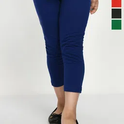 BAESD Girls Solid Pure Cotton Slim Fit Capris Pack Of 4-image-68