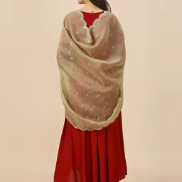 Dupatta Bazaar Embroidered Dupatta with Sequinned image 4