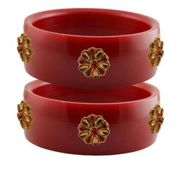 Vidhya Kangan Red Plastic Bangles-image-99