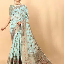 VEDANT VASTRAM Woven Design Zari Saree-image-78