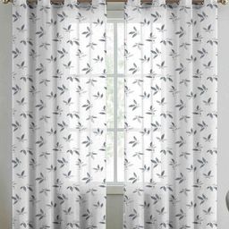 Aura Set of 2 Floral Eyelet Long Door Curtain-9