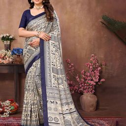 Munir Kalamkari Silk Blend Saree-image-12