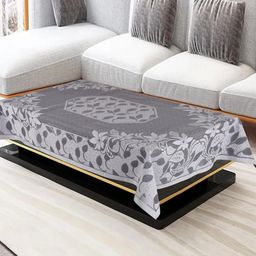 Homerz Silver-Toned Floral Cotton 4-Seater Table Cover-image-70