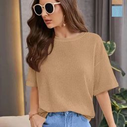 SRISARAS Women 2 V-Neck Extended Sleeves T-shirt-image-87