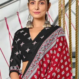 Pandadi Saree Ethnic Motifs Printed Block Print Saree image 2