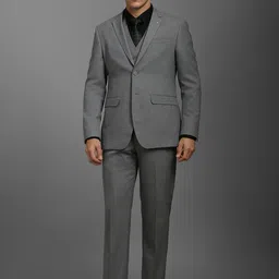 Louis Philippe Men Single-Breasted Three-Piece Suits-image-92