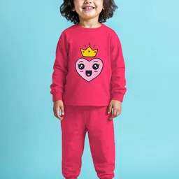 YK X Trampoline Kids Embroidered Round Neck Pure Cotton T-Shirt With Jogger-image-39