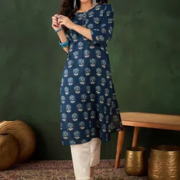 Vastramyaa Women Floral Printed Thread Work Kurta-picture-21