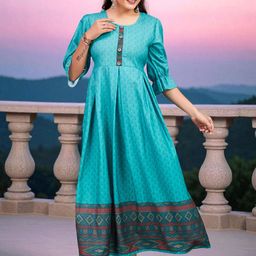 JYA Women Ethnic Motifs Printed Daily Cotton Anarkali Kurta-image-78