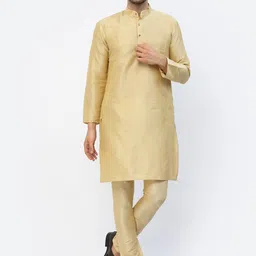 TS LIFESTYLE Men Regular Dupion Silk Kurta with Pyjamas-image-87