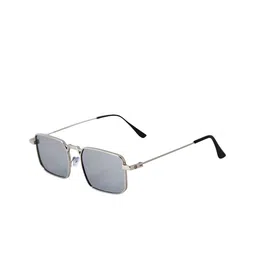 HASHTAG EYEWEAR Unisex Rectangle Sunglasses with UV Protected Lens S-2178-Silver-2804-33