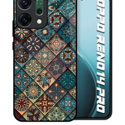 QRIOH Retro Art Printed Oppo Reno14 Pro 5G Glass Back Case Mobile Accessories-picture-3
