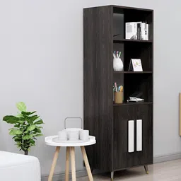 HEXA RED Brown Wooden Book Shelf-image-99