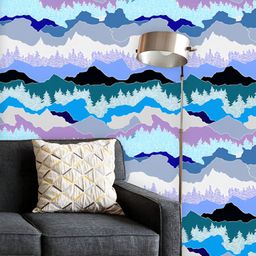 ArtzFolio Printed UV-Resistant Anti-Bacterial Abstract Forest Mountain Peel & Stick Wallpaper-image-95