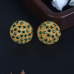 StyleCast Gold-Plated Rhinestone Studded Circular Shaped Studs-image-52