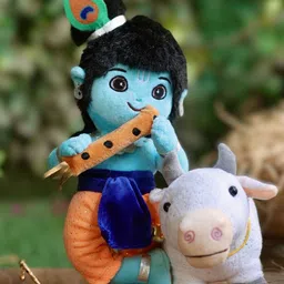 Panda's Box Lord Krishna & Cow duo Plush Soft Toy-25