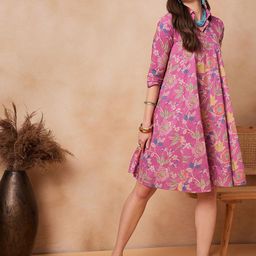 InWeave Floral Print A-Line Dress-image-71