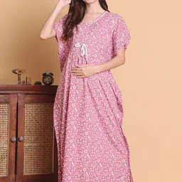 Secret Wish Printed Maternity Kaftan Nightdress-image-18