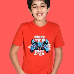 NUSYL Boys Graphic Printed Round Neck Cotton T-shirt-image-94
