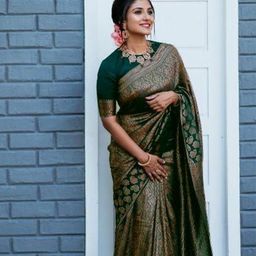 SHOP DROP Women Woven Design Pure Silk Banarasi Saree-image-74