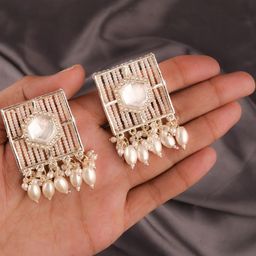 JN HANDICRAFT Women White Earrings-image-61