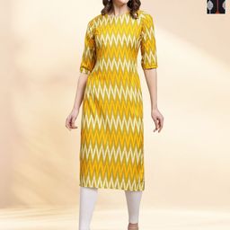HERE&NOW Selection Of 2 Chevron Printed Round Neck Straight Kurtas-image-20