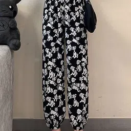 Outzidr Women Printed Loose Fit Joggers Trousers-image-96