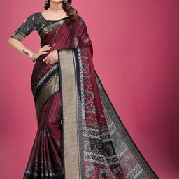 VS MALL Red Art Silk Sarees-image-92