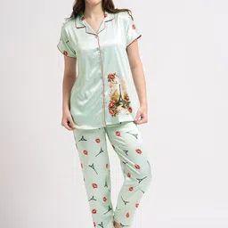 Juliana Dream Women Graphic Printed Lapel Collar Night suit-picture-17