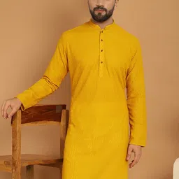 TREEMODA Men Embroidered Chikankari Cotton Straight Kurta-image-91