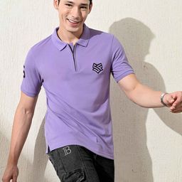 STARFOX Men Solid Polo Collar Cotton Slim Fit T-shirt-image-63
