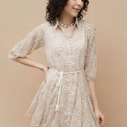 Colour Me by Melange Floral Print Fit & Flare Dress-image-14