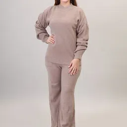 Camey Woolen Round Neck Sweater With Palazzos Co-Ords-picture-5