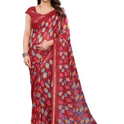 Moda Rapido Red Poly Georgette Embellished Sarees-picture-43