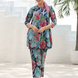 Rain & Rainbow Tropical Printed Pure Cotton Tunic & Trouser-picture-38