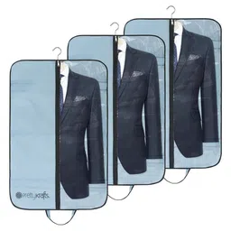 prettykrafts Grey & Black 3 Pieces Reusable Suit Organiser-image-67