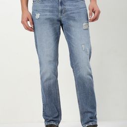 SHOWOFF Men Comfort Straight Fit Low-Rise Mildly Distressed Heavy Fade Acid Wash Jeans-picture-27